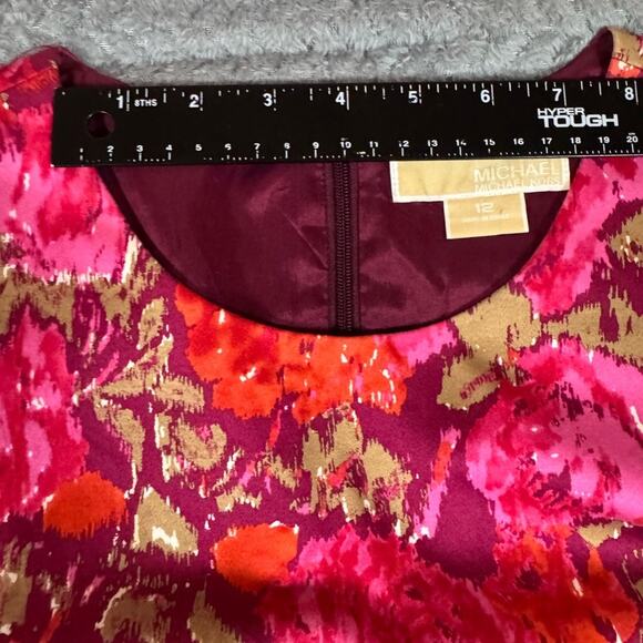 Michael Michael Kors Women’s Sheath Dress Floral Sleeveless Gold Buttons Zipper - Picture 12 of 12